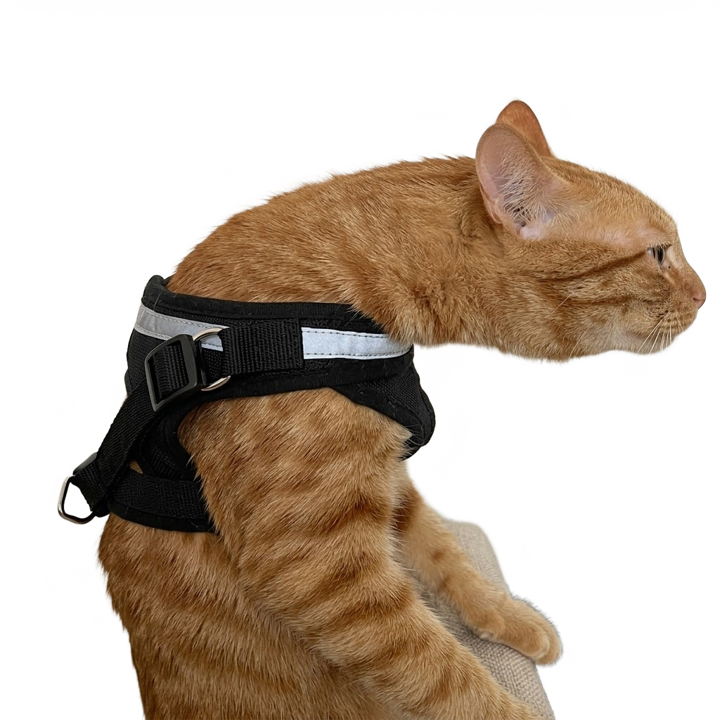 Stooped Cat, an orange cat with spectacularly bad posture
